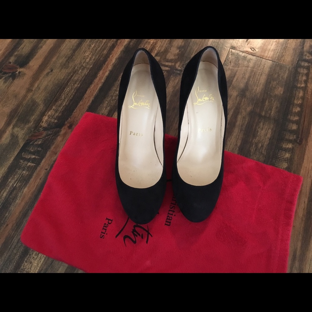 Christian Louboutin . Black Suede. Size 37 .